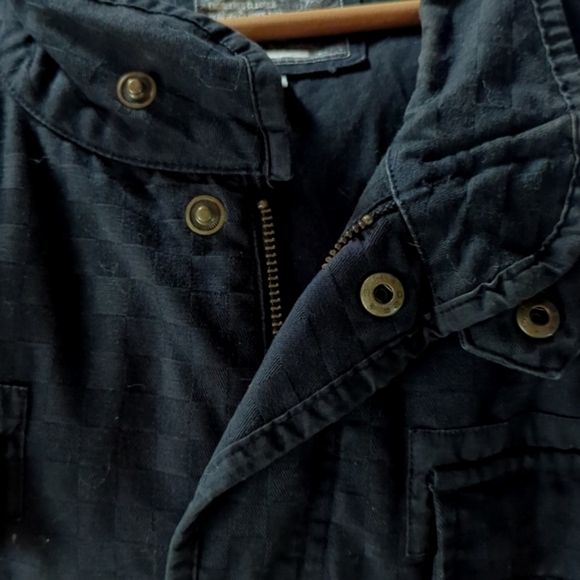 Vans Cotton Men’s Jacket Chore Coat Black Checkerboard Denim With Pockets XL - Picture 6 of 8